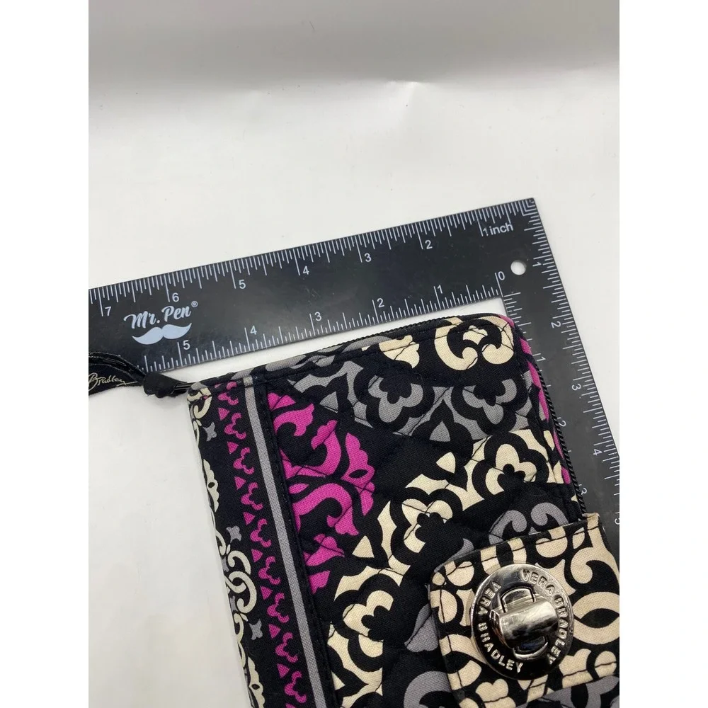 Vera Bradley Wallet Black Pink Grey Floral Zip Around Clutch‎ Purse - Picture 12 of 13